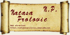 Nataša Prolović vizit kartica